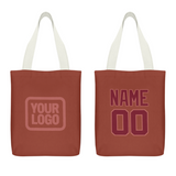 Custom Coral Red Crimson Red Canvas Tote Bag