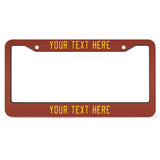 Custom Coral Red Gold License Plate Frame