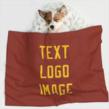 Custom Coral Red Gold Pet Blanket