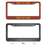 Custom Coral Red Gold License Plate Frame