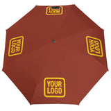 Custom Coral Red Gold Automatic Umbrella