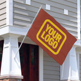 Custom Coral Red Gold Flag