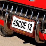 Custom Coral Red Gold License Plate Frame