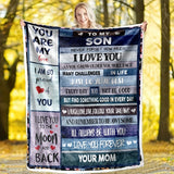 Blanket for Son Gifts, “Never Forget How Much I Love You”, From Mom, Birthday, Christmas, Graduation, Inspirational Motivational