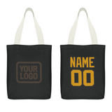 Custom Black Yellow Canvas Tote Bag