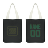 Custom Black Green Canvas Tote Bag