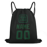 Custom Black Green Drawstring Bag