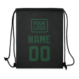Custom Black Green Drawstring Bag