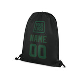 Custom Black Green Drawstring Bag