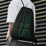 Custom Black Green Drawstring Bag