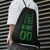 Custom Black Emerald Green Drawstring Bag
