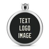 Custom Black Cream Hip Flask