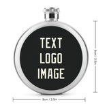 Custom Black Cream Hip Flask