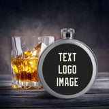 Custom Black Cream Hip Flask