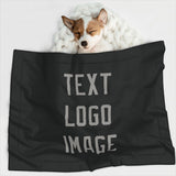 Custom Black Gray Pet Blanket