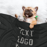 Custom Black Gray Pet Blanket