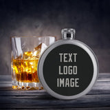 Custom Black Gray Hip Flask