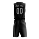 Custom Black Gray Basketball Set