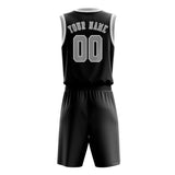 Custom Black Gray Basketball Set