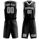 Custom Black Gray Basketball Set
