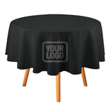 Custom Black Dark Grey Round Table Cloth