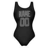 Custom Black Dark Grey Swimsuit