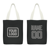 Custom Black Dark Grey Canvas Tote Bag