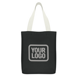 Custom Black Dark Grey Canvas Tote Bag