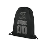 Custom Black Dark Grey Drawstring Bag