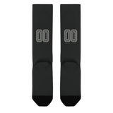 Custom Black Dark Grey Knee-High Sock