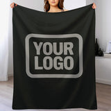 Custom Black Gray Blanket