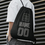 Custom Black Dark Grey Drawstring Bag