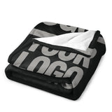 Custom Black Gray Blanket