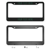 Custom Black Green License Plate Frame