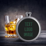 Custom Black Green Hip Flask