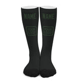 Custom Black Dark Green Knee-High Sock