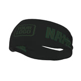Custom Black Dark Green Sports headband