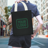 Custom Black Dark Green Canvas Tote Bag