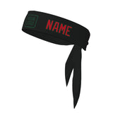 Custom Black Red Headband