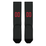 Custom Black Red Knee-High Sock