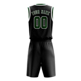 Custom Black Green Basketball Set