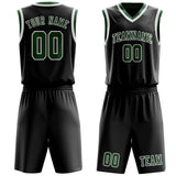 Custom Black Green Basketball Set