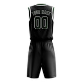 Custom Black Dark Green Basketball Set