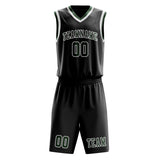 Custom Black Dark Green Basketball Set