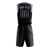 Custom Black Purple Basketball Set