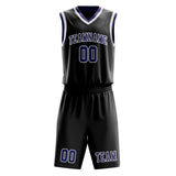 Custom Black Purple Basketball Set