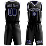 Custom Black Purple Basketball Set