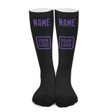 Custom Black Light Purple Knee-High Sock