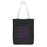 Custom Black Light Purple Canvas Tote Bag