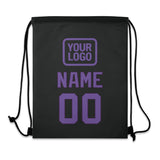 Custom Black Light Purple Drawstring Bag